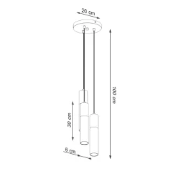 Lampa wisząca PABLO 3P biała