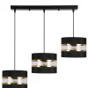 Lampa wisząca PANDY czarny 3x40W E27  abażur czarny+złoty