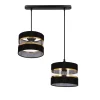 Lampa wisząca PANDY czarny 2x40W E27  abażur czarny+złoty