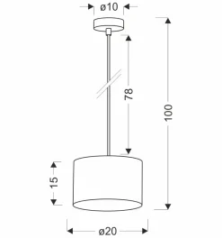 Lampa wisząca PANDY czarny 1x40W E27  abażur czarny+złoty