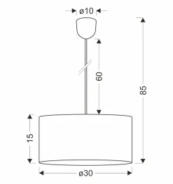 Lampa wisząca Papirus 1x60W E27 abażur  beżowy