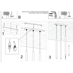 Lampa wisząca PASTELO 3 beżowa