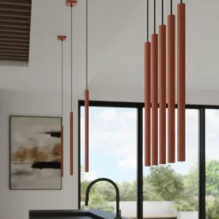 Lampa wisząca PASTELO 3 ochra czerwona