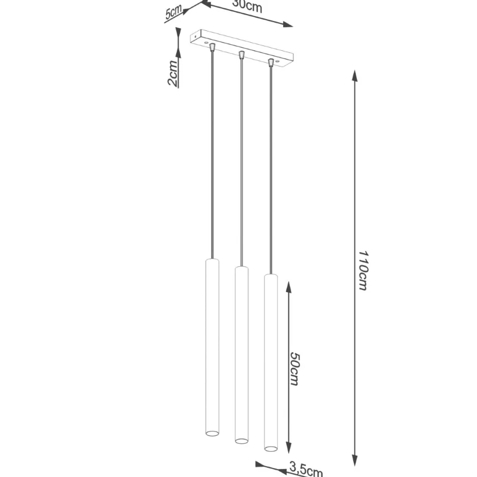 Lampa wisząca PASTELO 3L beton