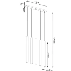 Lampa wisząca PASTELO 5L drewno