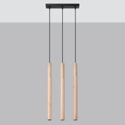 Lampa wisząca PASTELO 3L drewno
