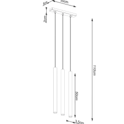 Lampa wisząca PASTELO 3L drewno