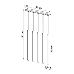 Lampa Wisząca PASTELO 5L złoty połysk