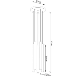 Lampa wisząca PASTELO 5P beton