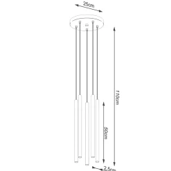 Lampa wisząca PASTELO 5P czarna