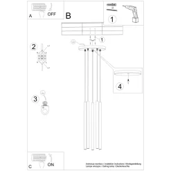 Lampa wisząca PASTELO 5P czarna