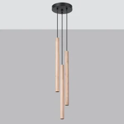 Lampa wisząca PASTELO 3P drewno