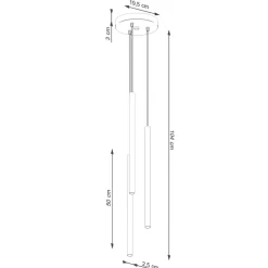 Lampa wisząca PASTELO 3P ochra czerwona