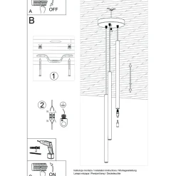 Lampa wisząca PASTELO 3P ochra czerwona