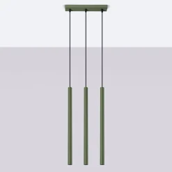 Lampa wisząca PASTELO 3P zielona oliwka