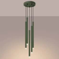 Lampa wisząca PASTELO 5P zielona oliwka