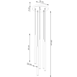 Lampa wisząca PASTELO 5P zielona oliwka