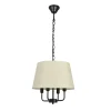 Lampa wisząca Pasteri czarny matowy  4x40W E14 abażur beżowy