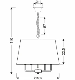 Lampa wisząca Pasteri czarny matowy  4x40W E14 abażur beżowy