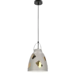 Lampa wisząca Patch 25 1x60W E27 szary  + złoty dekor