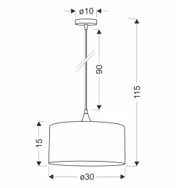 Lampa wisząca Patti czarny 1x60 E27  abażur walec 30x15 plecionka zielona
