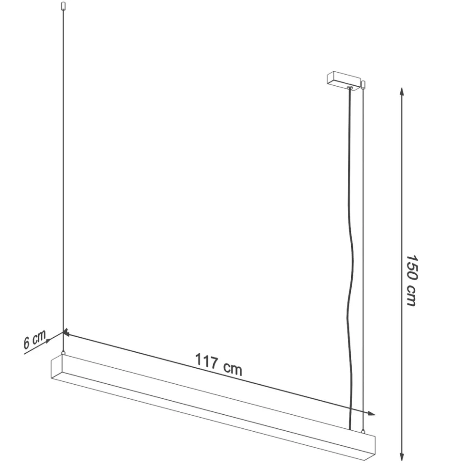 Lampa wisząca PINNE 117 czarna 4000K
