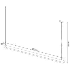 Lampa wisząca PINNE 200 czarna 4000K