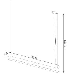 Lampa wisząca PINNE 117 szara 4000K