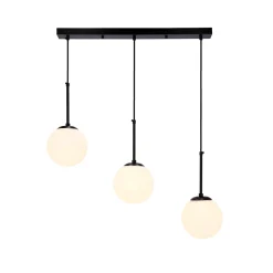 Lampa wisząca Pompei czarny 3x40W E27  klosz biały