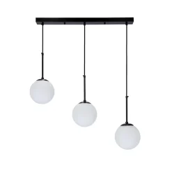Lampa wisząca Pompei czarny 3x40W E27  klosz biały