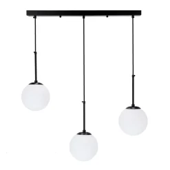 Lampa wisząca Pompei czarny 3x40W E27  klosz biały