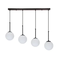 Lampa wisząca Pompei lampy wiszące  czarny 4x40W E27 klosz biały