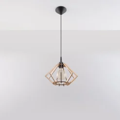 Lampa wisząca POMPELMO naturalne drewno