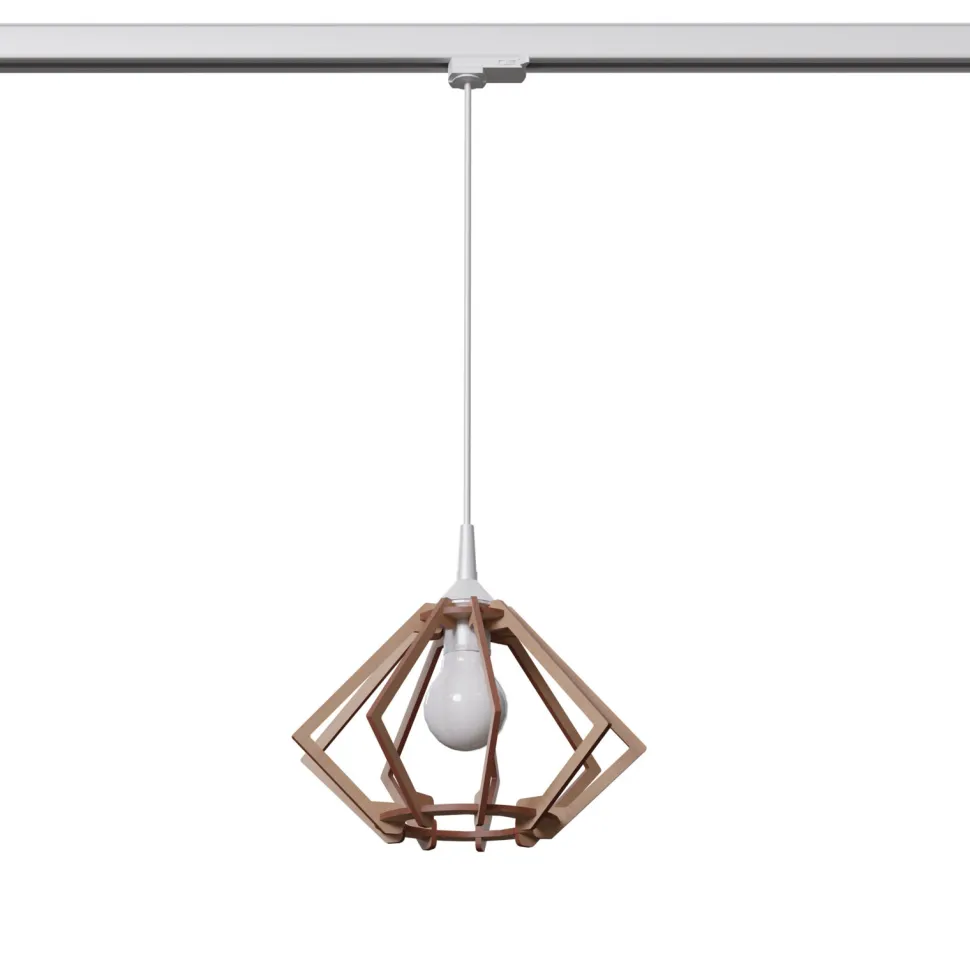 Lampa wisząca POMPELMO naturalne drewno E27 #W