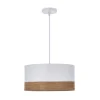 Lampa wisząca Porto biały 1x60W E27  abażur biały+orzechowy