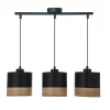 Lampa wisząca Porto czarny 3x60W E27  abażur czarny+brązowy
