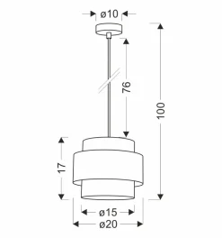 Lampa wisząca Prestige czarny 1x40W E27  abażur czarny+złoty