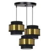 Lampa wisząca Prestige czarny talerz  3x40W E27 abażur czarny+złoty