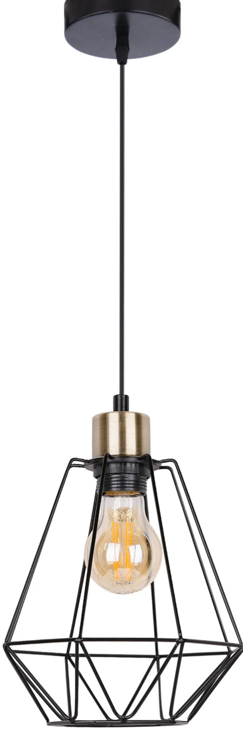 Lampa wisząca Primo czarny+patyna 1x60W E27 klosz czarny