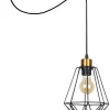Lampa wisząca Primo p czarny+złoty 1x60W  E27 klosz czarny