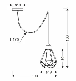 Lampa wisząca Primo p czarny+złoty 1x60W  E27 klosz czarny