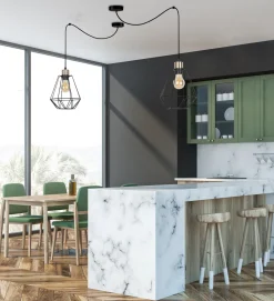 Lampa wisząca Primo p czarny+patyna  1x60W E27 klosz czarny