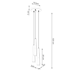 Lampa wisząca PRYSM 3P czarna
