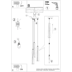 Lampa wisząca PRYSM 3P czarna