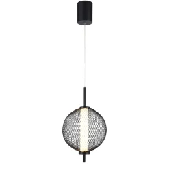 Lampa wisząca PUMA 20cm czarny 10W LED  3000K klosz biały