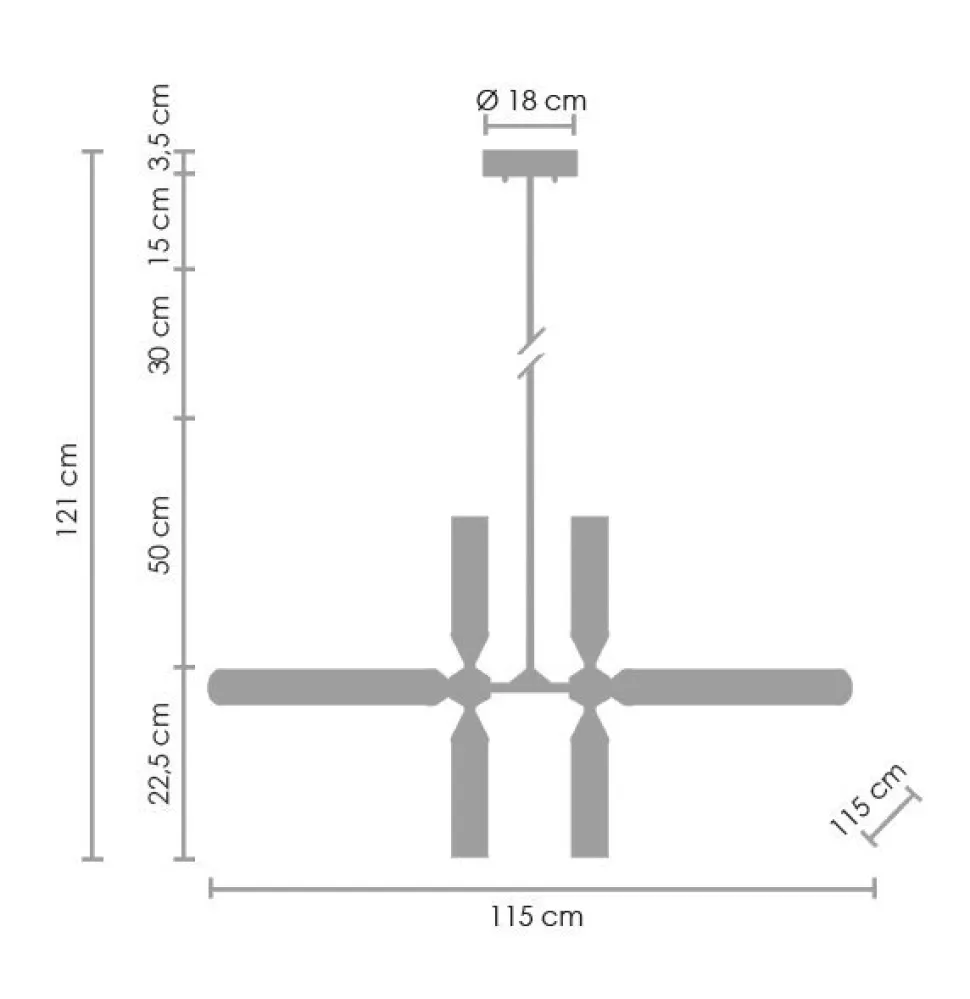 Lampa wisząca QUADRO-12 LED czarna