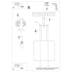 Lampa wisząca RANA 2 czarna