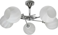Lampa wisząca Raul 5x40W E27 chrom klosz  biały