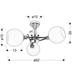 Lampa wisząca Raul 3x40W E27 chrom klosz  biały