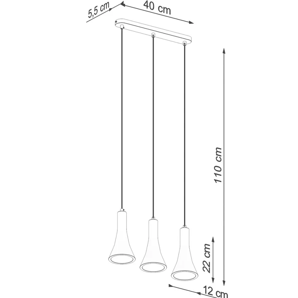 Lampa wisząca REA 3L beton